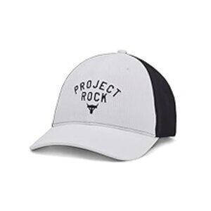 Under Armour Project Rock Trucker Hat OSFM White Black 100% Polyester
